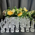 Healing Stone Natural Crystals Buddha Gemstone Clear Quartz Guanyin Craft Carving for Home Decoration Gift