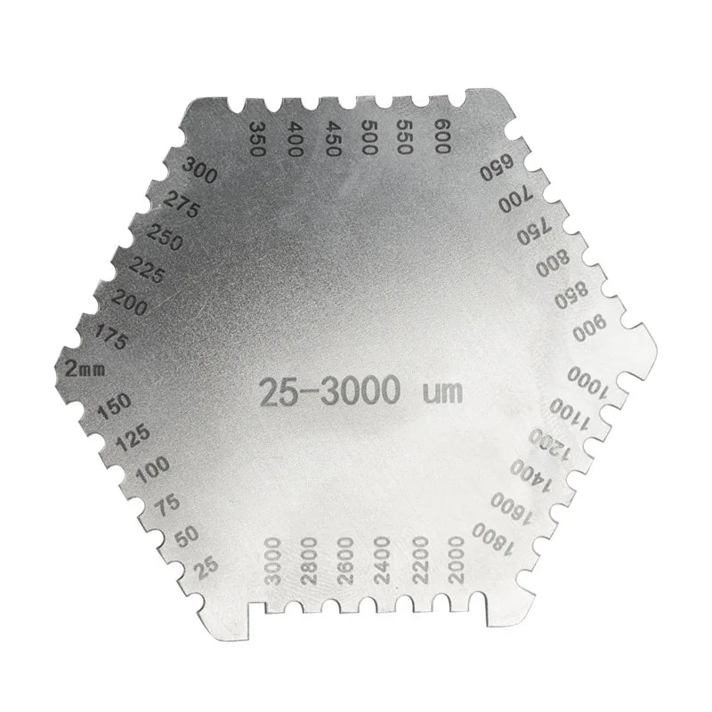 Yunbei High Precision Industrial Stainless Steel Hexagonal Wet Film Comb Paint Wet Film Thickness Gauge Comb Gauge Wet Film Card