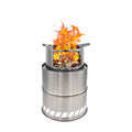 JWQ-024 Outdoor Folding Stainless Steel Solo Stove Portable Mini Camp Stove Picnic Cooking Firewood Stove