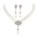 Factory Direct Classic Luxury Gem Pearl and Crystal Women's Jewelry Set for Wedding Engagement Party Anniversary Gift