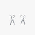 Ailmay Real 925 Sterling Silver Small Scissors Earring Simple CZ Tools Stud Earrings for Women Minimalist Fine Jewelry New