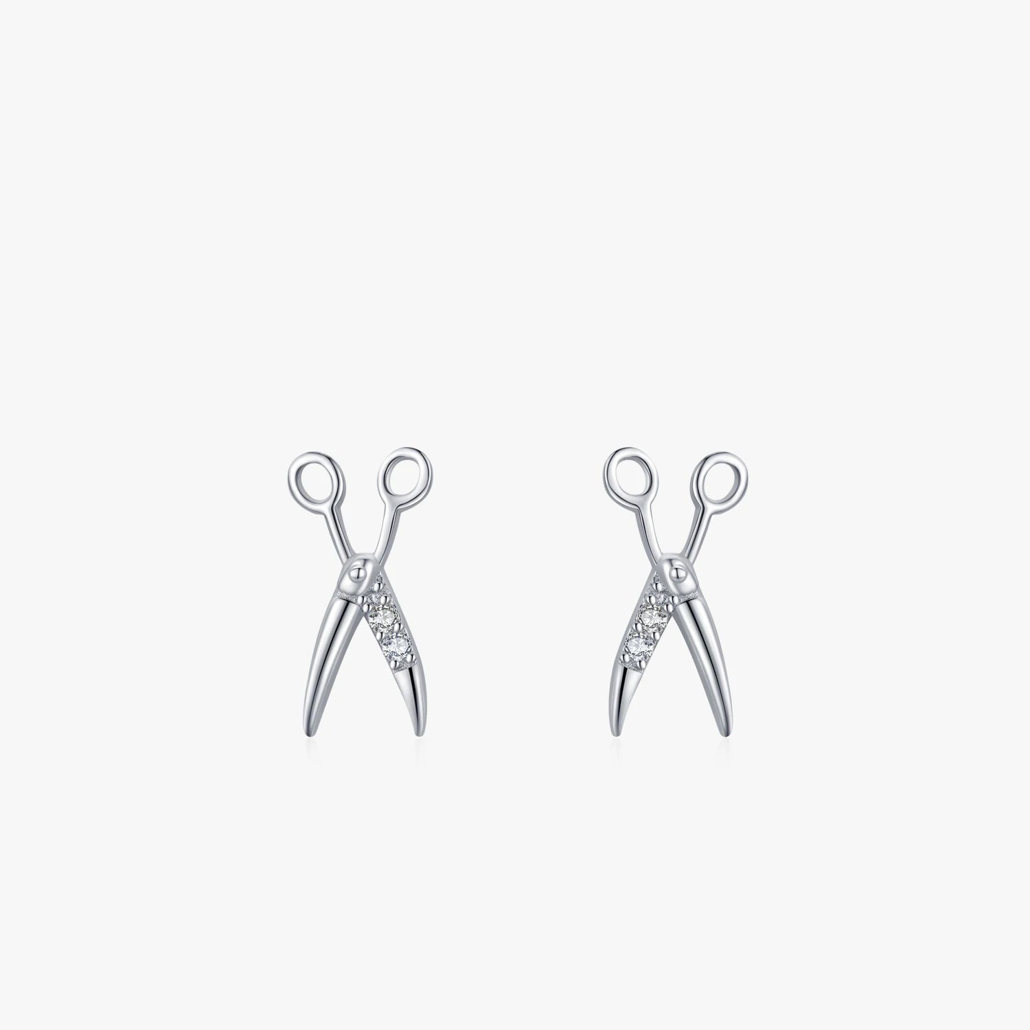 Ailmay Real 925 Sterling Silver Small Scissors Earring Simple CZ Tools Stud Earrings for Women Minimalist Fine Jewelry New