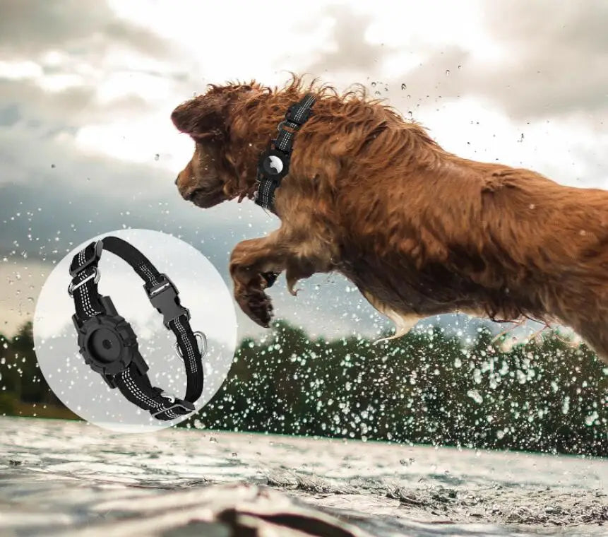 New Design Anti Lost Pet Collars Nylon Dog Tactical Training GPS Dog Collar Airtag Collar