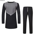 Ecowalson Mens Top Pants  2 Pieces Outfit Set Men African Clothes African Clothing Men African Suit Dashiki Shirt With Trouser