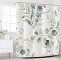 Leaf Shower Curtains Watercolor Plants Bathroom Curtains Bathtub Home Decor Waterproof Fabric Machine Washable with 12 PCS Hooks