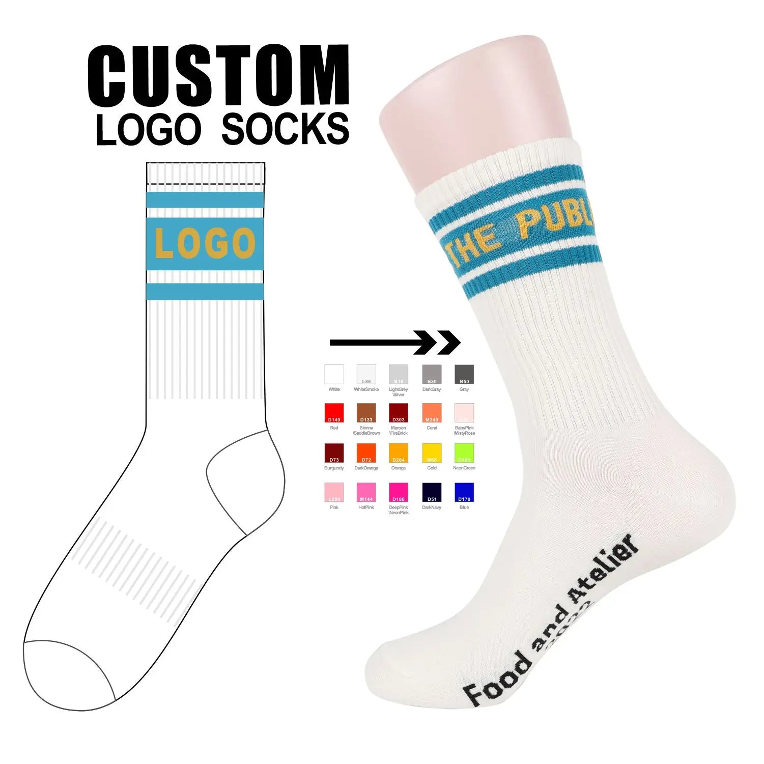 Designer Casual Jacquard Knitted Letter Wholesale Crew Cotton Brands Socks Funny Sports Custom Socks Me