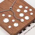 High Polish Stainless Steel Tail Tag Custom Engrave/Laser Logo Round Shape Metal Label for Necklace Pendant Jewelry Making