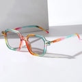 STORY KD86601 Vintage Square Sunglasses Personality Fashion Rainbow Frame Sunglasses Clear Lens Polygon Optical Glasses