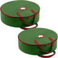 Ruthbag 24" Dual Zippered Breathable Oxford Christmas Wreath Storage Bag 2 Stitch Holiday Artificial Shopping Bag