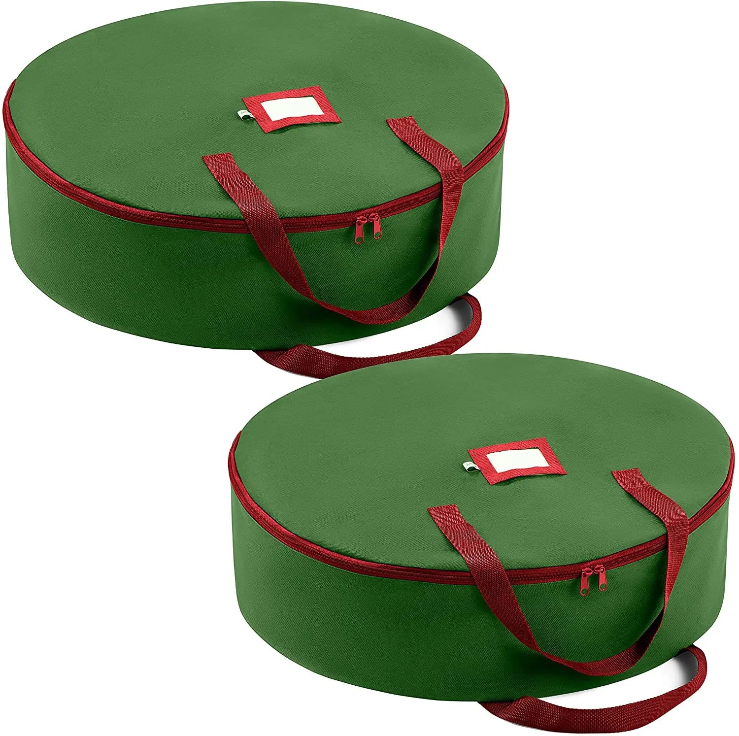 Ruthbag 24" Dual Zippered Breathable Oxford Christmas Wreath Storage Bag 2 Stitch Holiday Artificial Shopping Bag