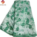 Hot Selling Nigerian Mesh Brocade Lace Fabric Wedding African Floral Embroidered Jacquard Fabric for Dresses