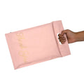 Custom Shopping Handle pink and Gold Plastic Mailing Bags With Handles for Shipping