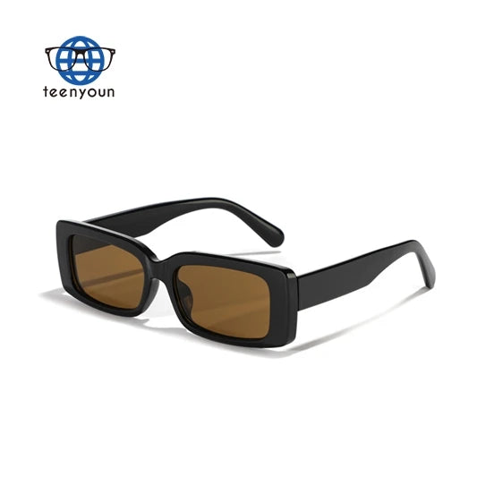 Teenyoun Wholesale Retro Style Colors Small Size Rectangle Square Shape Multi Color Plating Pink Mirror Sunglasses 2023 New