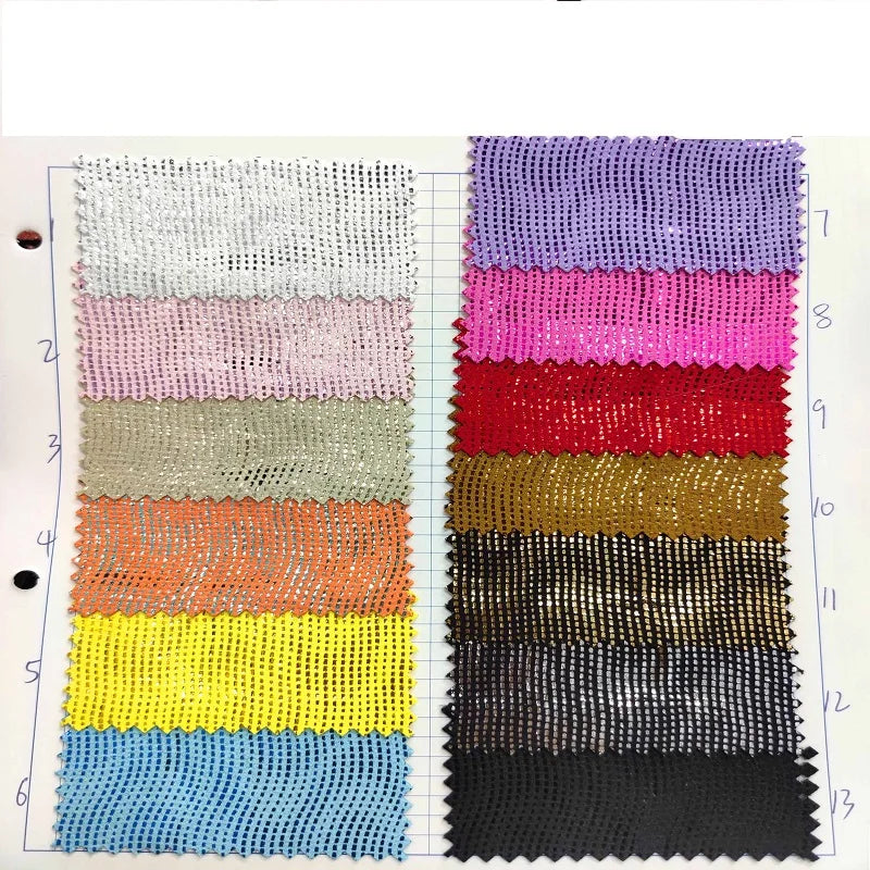 Wholesale Synthetic Leather Pure Color Laser Spot Leatherette Fabric for Sewing Bags Cover Seat Cover Costume Bow Materials