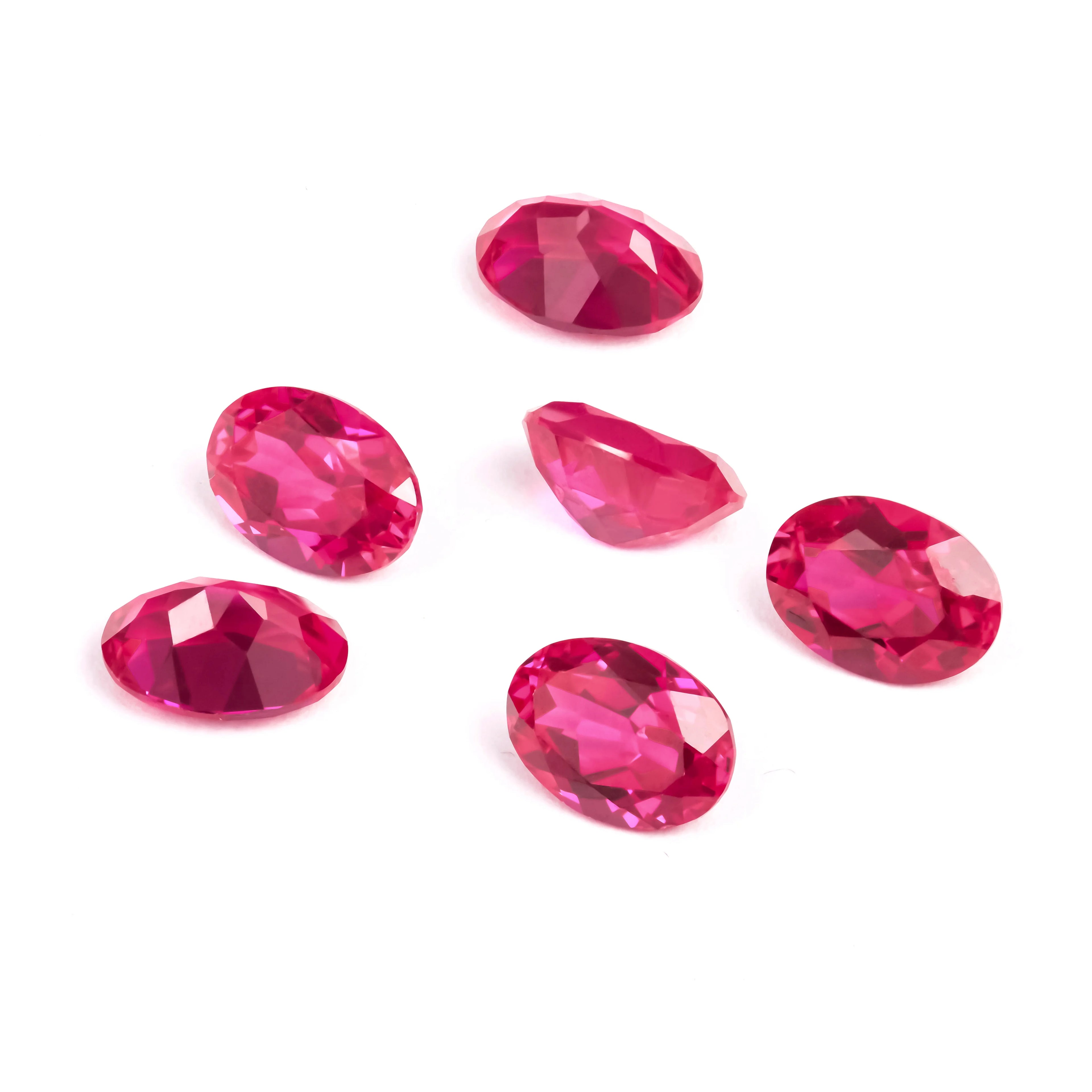 Wholesale Own Natural Red Color VVS Hight Quality Oval Cut Ruby rare Merchants Have Unique Lab Grown Gemstone