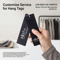 Custom Luxury Black Cardboard Hang Tags - Premium Gold Foil Brand Name Labels for High-End Garments
