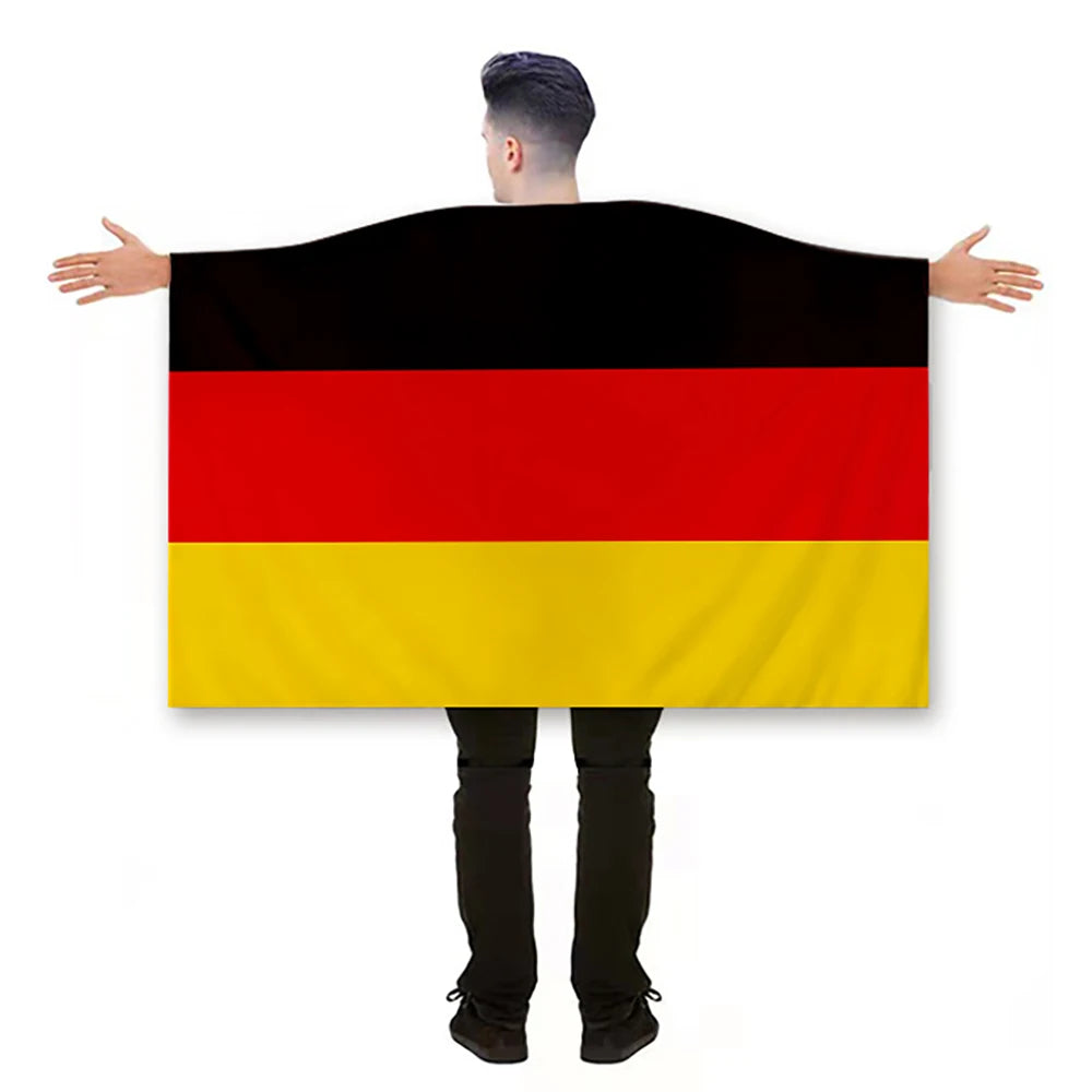 Promotional Product 48h Fast Delivery  German Body Flag 100% Polyester Shawl Flag Custom German Cape Flag