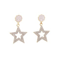 European and American Hot-selling Circle Pentagram Earrings Shell Full of Diamonds Elegant Temperament Personality Earrings