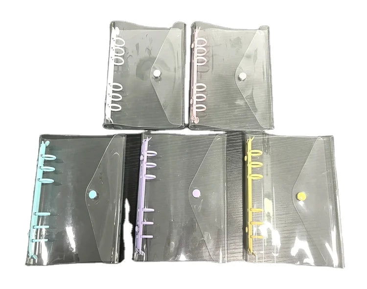Wholesale High Clear 6 Metal Candy Color Rings PVC A6 Size 6 Ring Binder