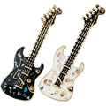 Fashion Enamel Seashell Alloy Guitar Gold Style Brooch Bass Musical Pins for Concert Clothes Decoration Accessories
