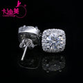 Wholesale Price 925 Sterling Silver 1ct Round Moissanite Earrings DEF VVS1 Top Quality Square Shape Moissanite Ear Studs Gifts