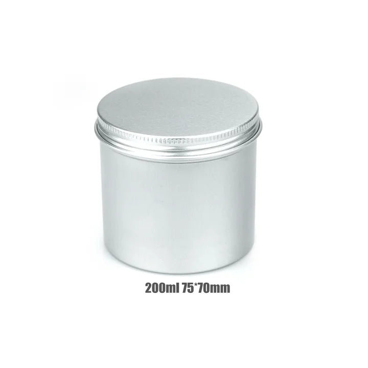 Hot Sale Empty Tea-tins 200ml 75*70mm Matte Silver Metal Tin Cosmetic Cream Jar Aluminum Can