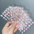 Nail Sticker Embossed 5D Hot Gold Edge Cherry Blossom Rose Rabbit Nail Sticker