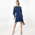 Dark Blue Mesh Dress Manufacturer Summer Mesh Dress Wedding Party Dresses for Lady
