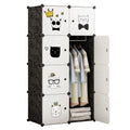 Modern 8-Cube Plastic Wardrobe Hanging Clothes Storage Cabinet for Bedroom & Living Room for Hospital Use