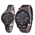 Antique Fashionable Wooden Watches for Couples Handmade Eco-friendly with Custom Logo Quartz Movement Displaying Pointer Dial