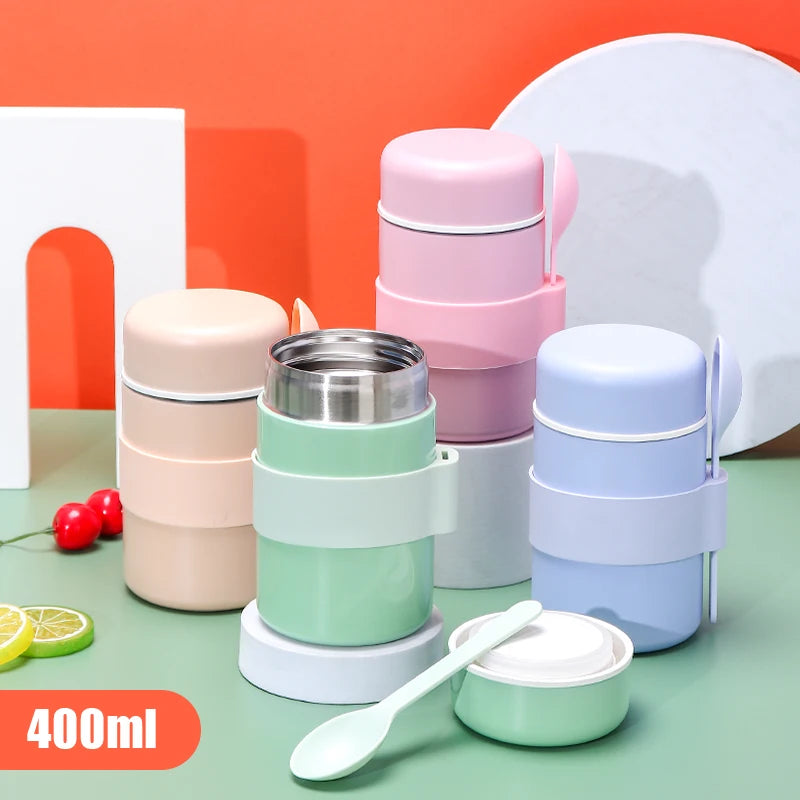 Wholesale 400ml Stainless Steel 304 Vacuum Insulated Soup Container BPA Free Lunch Box for Kids and Adults Food Jar