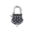 Unique Oxidized 925 Sterling Silver Lovely Bag Shape Pendant Lobster Clasp Decorative Charm Lock for DIY Jewelry Supplies