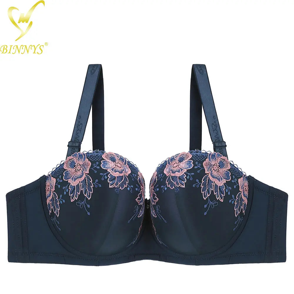 BINNYS Plus Size 42F Sujetador De Talla Grande Breathable Soutien Gorge Big Cup Underwire Women Push up Balcony Balconette Bras