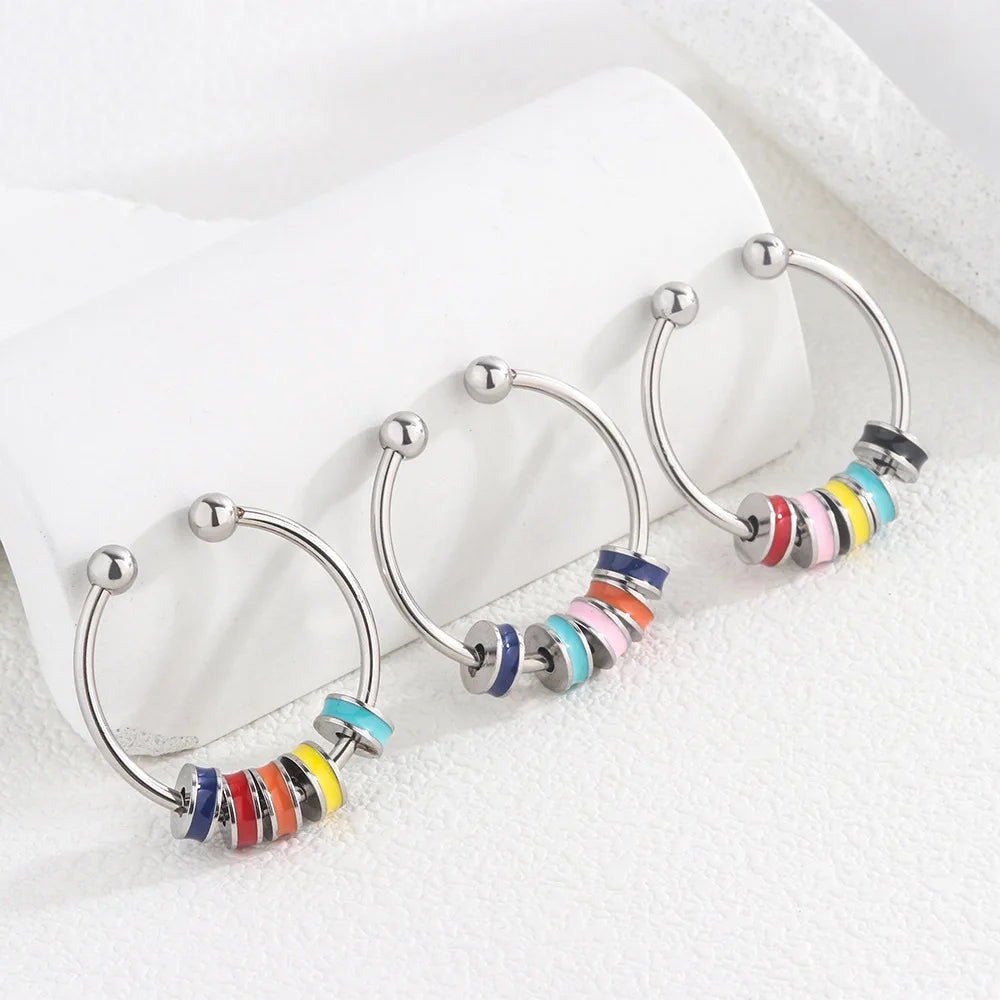Spinning Bead Ring Stainless Steel Decompression Anxiety Ring