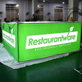 Light Weight Aluminum & Fabric Hanging Sign with LED Lights Custom Size Portable 30 Kgs
