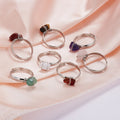 Natural New tiger Eye Rose Quartz Amethyst Stone Ring Fashion Natural Stone Crystal Gravel Winding Open Ring Wholesale