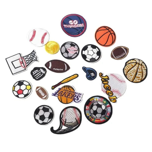 DIY Ports Iron on Patches for Jackets Ball Patches Basketball Football Baseball Embroidery Patches