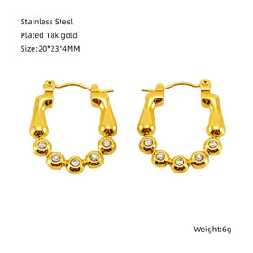 New Titanium Steel Geometric Round Earrings Jewelry