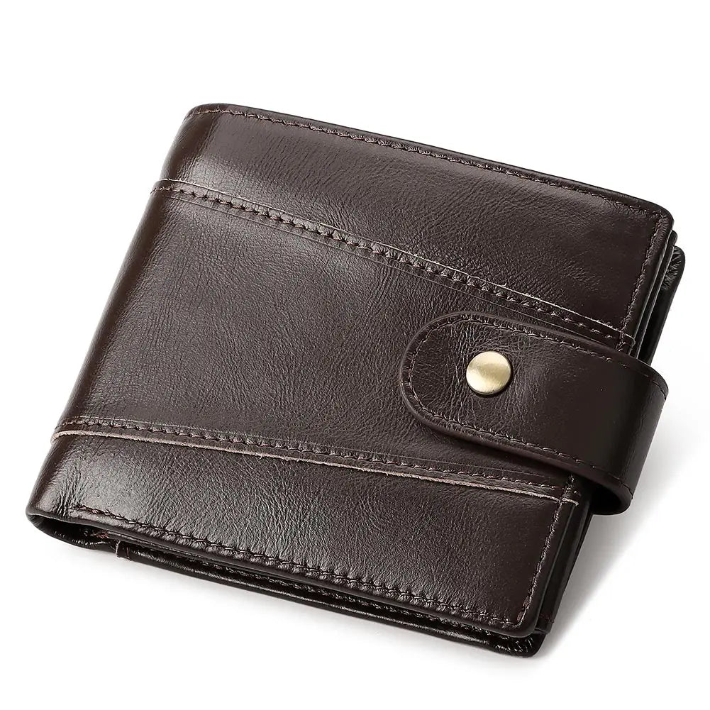 HUMERPAUL Wholesale Customization Genuine Leather Men's Wallet Retro RFID Multi-card Wallet Short Cowhide Organizer Purse