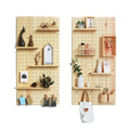Multi-Functional Wooden Pegboard Closet Storage Rack Hanging Bamboo Shelves and Desktop Storage Rack for Bedroom Model Pattern