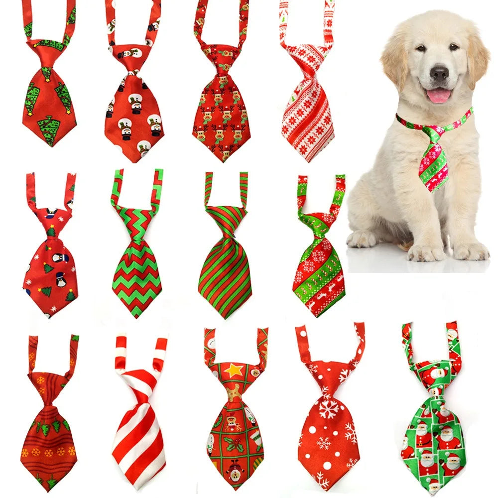 Wholesale Luxury Adjustable Pet Ties Dog Collar Neck Tie Dog Cat Neckties Christmas Bow Ties