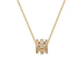 Simple Thin Chain Necklace Personalized Design Pendant Geometric Zircon Titanium Steel Necklace Jewelry Women Accessories