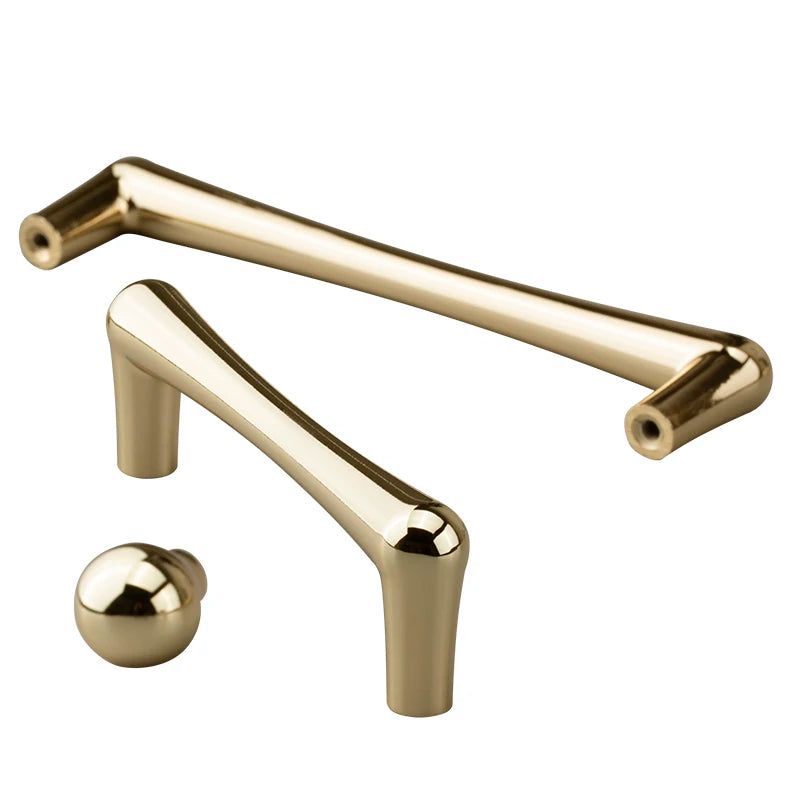 Modern Style Solid PVD Gold Cabinet Pull Handle Vintage Flush Pull Kitchen Cupboard Knobs Wholesale for Drawers and Cabinets