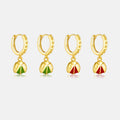 FUAMAY 925 Sterling Silver 18K Gold Plated Hoop Earrings Enamel Ladybug Pendant Earrings