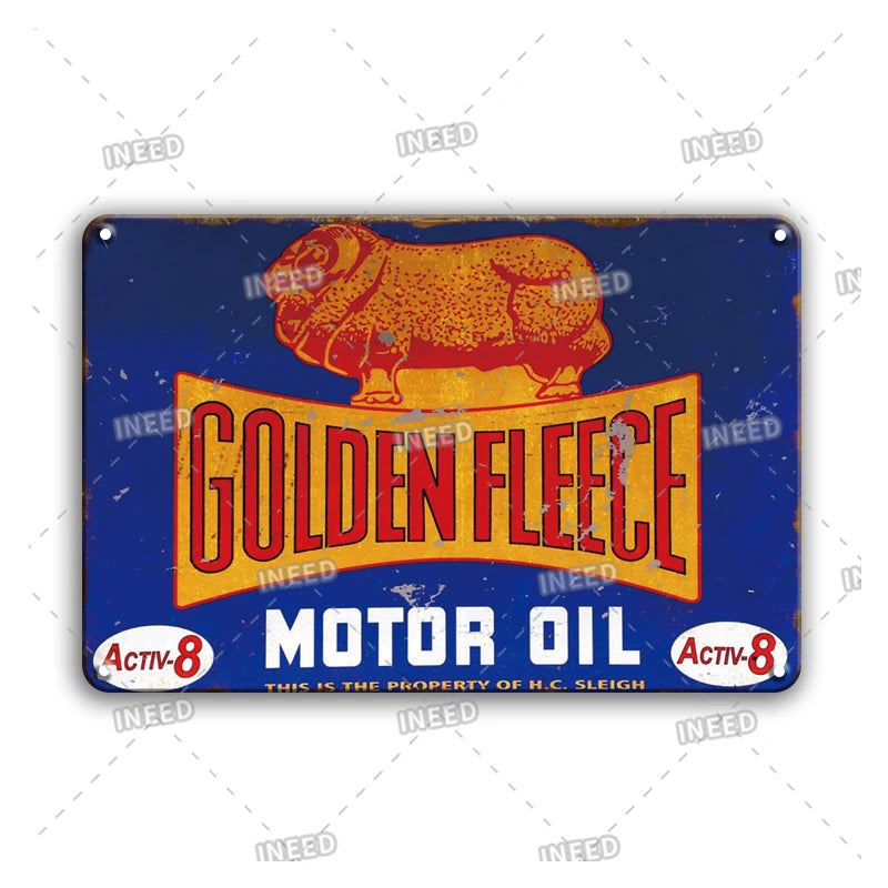 Vintage Motor Oil Metal Sign Retro Metal Poster Man Cave Car Metal Wwall Art Decor Retro Oils Tin Sign
