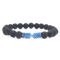 Factory Wholesale Women Men Elastic Hematite Bead Lave Stone Bracelet Essential Oil