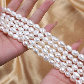 Zhuji Pearl 8-9mm Baroque Freshwater Pearls Stand for DIY Jewelry Making White Natural Loose Pearls Various Colors