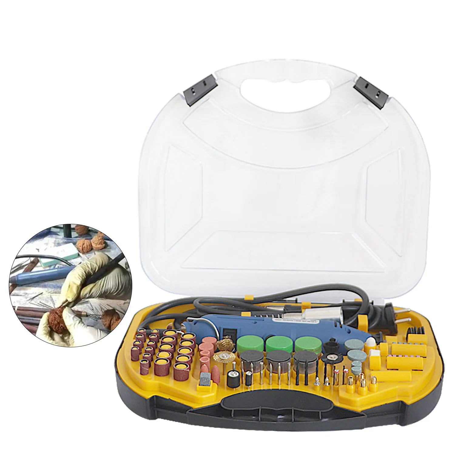 Auble Mini Rotary Tool Kit Handle Ele Drill Grinding Engraving Polishing Cutting Functions-for Jewelry Tools Equipment