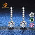 Wholesale Vvs Moissanite Jewelry 925 Sterling Silver 2ct Moissanite Diamond Drop Stud Earrings for Women