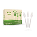 100% Compostable CPLA Fork White Classic Large Disposable 7Inch Eco-Friendly Durable Heat Resistant Food Safe Flatware